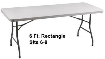 6 Ft. Table 6 Ft. Table