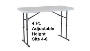 4 Ft. Adjustable Height / Kid Size Table 4 Ft. Adjustable Height / Kid Size Table